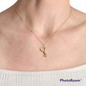 🔑 14 KT. GOLD HEART KEY NECKLACE 🔑